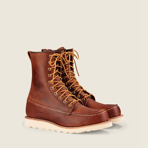 Botas Red Wing Heritage Hombre Marrom - Classic Moc - 8-Inchr Rough & Tough Cuero - 659-GOZKYH